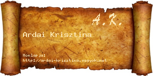 Ardai Krisztina névjegykártya