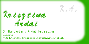 krisztina ardai business card